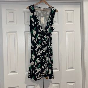 Women’s A New Day black, white & green sleeveless wrap dress size Large